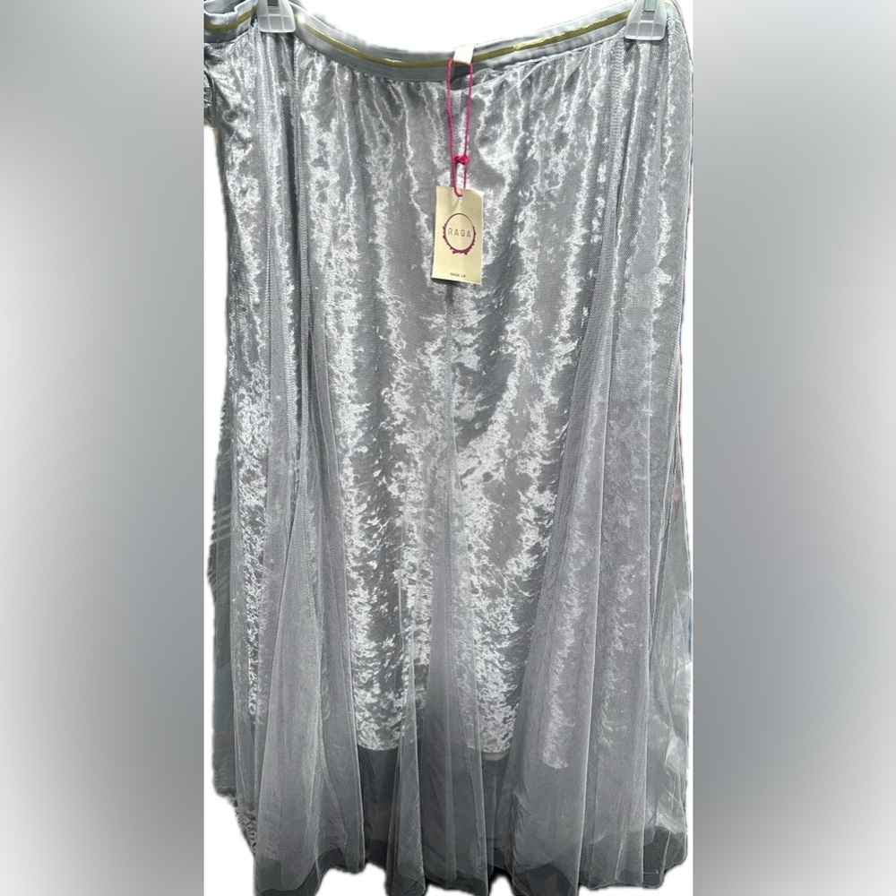 RAGA Metallic Gray A-Line Skirt
